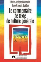 Couverture du livre « Comment De Texte Cult Gen » de Gourmelin aux éditions Organisation
