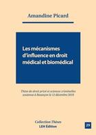 Couverture du livre « Les mecanismes d influence en droit medical et biomedical » de Picard Amandine aux éditions Les Etudes Hospitalieres