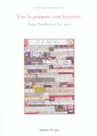 Couverture du livre « Lire la peinture, voir la poesie. jean tardieu etles arts » de Martin-Scherrer F. aux éditions Imec