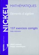 Couverture du livre « Mathematiques elements d'algebre » de Dufetrelle aux éditions Vuibert