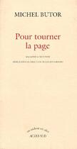 Couverture du livre « Pour tourner la page » de Michel Butor aux éditions Actes Sud