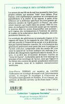 Couverture du livre « La dynamique des générations » de Jean-Pierre Terrail aux éditions Editions L'harmattan