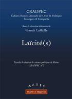 Couverture du livre « Laïcité(s) » de Franck Lafaille aux éditions Mare & Martin
