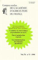 Couverture du livre « Conduite du microclimat et production en serre (comptes rendus de l'aaf vol.76 n. 5/1990) » de Aaf aux éditions Lavoisier Diff
