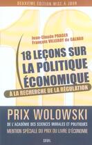 Couverture du livre « Dix-huit lecons sur la politique economique. a la recherche de la regulation (2e édition) » de Prager aux éditions Seuil