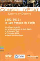 Couverture du livre « Le juge francais de l'asile : 1952-2012 » de  aux éditions Documentation Francaise