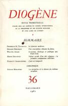 Couverture du livre « Diogene 36 » de Collectifs Gallimard aux éditions Gallimard