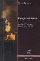Couverture du livre « Énergie et industrie ; le rôle de l'énergie dans la compétitivité » de Mathieu Bordigoni aux éditions Presses De L'ecole Des Mines