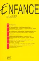 Couverture du livre « REVUE ENFANCE N.2 ; 2002 » de Revue Enfance aux éditions Puf