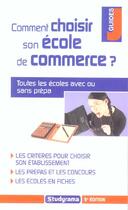 Couverture du livre « Comment choisir son ecole de commerce ? (édition 2005) » de  aux éditions Studyrama