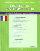 Couverture du livre « Contrat De Vente Immobiliere » de Bernard Magois et Francois Collart Dutilleul aux éditions Delmas