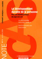 Couverture du livre « Le développement durable de la personne ; pour une nouvelle politique des âges de la vie » de  aux éditions Documentation Francaise