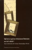 Couverture du livre « Qu est-ce qu un evenement litteraire » de Perrin Saminada aux éditions Pu De Saint Etienne
