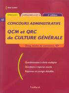 Couverture du livre « Qcm Et Qrc De Culture Generale ; Deug, Ecoles De Commerce, Iep » de Rene Guimet aux éditions Vuibert