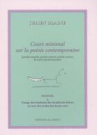 Couverture du livre « Cours minimal sur la poésie contemporaine » de Julien Blaine aux éditions Al Dante