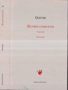 Couverture du livre « Oeuvres complètes t.9 ; voyages » de Johann Wolfgang Von Goethe aux éditions Archives Kareline
