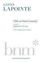 Couverture du livre « J'appartiens à la terre ; Ode au Saint-Laurent » de Gatien Lapointe aux éditions Pu De Montreal