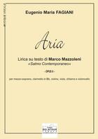 Couverture du livre « Aria pour mezzo-soprano, clarinette, violon, alto, guitare et violoncelle » de Eugenio-Maria Fagiani aux éditions Delatour