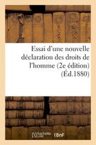 Couverture du livre « Essai d'une nouvelle declaration des droits de l'homme (2e edition) » de  aux éditions Hachette Bnf