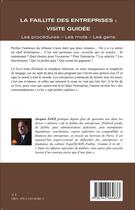 Couverture du livre « La faillite des entreprises : visite guidée ; les procédures, les mots, les gens » de Jacques Saez aux éditions L'harmattan