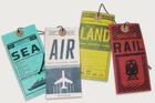 Couverture du livre « Luggage tags: air, rail, land, sea (pack of 4 x lugagge tags) » de  aux éditions Herb Lester