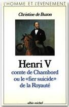 Couverture du livre « Henri V ; comte de Chamborg ou le 