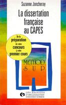 Couverture du livre « La dissertation francaise au capes » de Laborie-Joncheray S. aux éditions Organisation