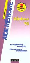 Couverture du livre « Windows 98, Aide-Memoire » de Philippe Moreau aux éditions Dunod
