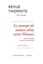 Couverture du livre « Revue thomiste - n 2/2022 - le concept de nature selon saint thomas. deuxieme partie » de Margelidon P-M. aux éditions Klincksieck