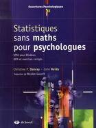 Couverture du livre « Statistiques sans maths pour psychologues » de Dancey aux éditions De Boeck Superieur