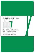 Couverture du livre « Set 2 carnets lignés ; poche vert émeraude » de Moleskine aux éditions Moleskine Papet