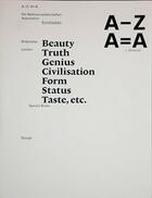 Couverture du livre « A-z / a=a (s. identitat) /allemand » de Grumm Lina aux éditions Spector Books