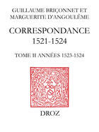 Couverture du livre « Correspondance » de Bri Onnet Guillaume aux éditions Librairie Droz