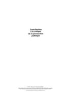 Couverture du livre « Contribution à la critique de la persuasion politique » de Laflamme Simon aux éditions Pu De Quebec