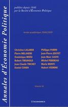 Couverture du livre « Annales d'économie politique ; volume 56 (2008-2009) » de  aux éditions Economica