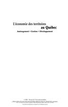 Couverture du livre « L'économie des territoires au Québec ; aménagement, gestion, développement » de Marc-Urbain Proulx aux éditions Pu De Quebec