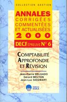 Couverture du livre « Compta.approfondie revision decf 6 2000 » de Melyon/Siegwart aux éditions Eska