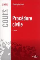 Couverture du livre « Procédure civile (4e édition) » de Christophe Lefort aux éditions Dalloz