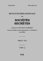 Couverture du livre « R.I.S.S. grise 1935 » de Ernest Jouin aux éditions Saint-remi