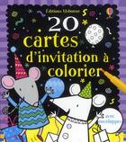 Couverture du livre « 20 cartes d'invitation a colorier » de Whatmore Candice aux éditions Usborne
