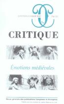 Couverture du livre « Émotions médiévales » de  aux éditions Minuit