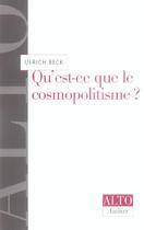 Couverture du livre « Qu'est-ce que le cosmopolitisme ? » de Beck Ulrich aux éditions Aubier