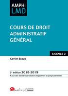 Couverture du livre « Cours de droit administratif général (édition 2018/2019) » de Xavier Braud aux éditions Gualino Editeur