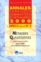 Couverture du livre « Methode quantitatives dpecf 3 2000 » de Danfa aux éditions Eska
