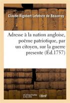Couverture du livre « Adresse a la nation angloise » de Lefebvre De Beauvray aux éditions Hachette Bnf
