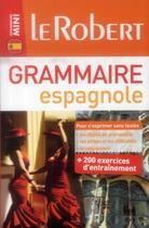 Couverture du livre « Mini grammaire espagnole » de  aux éditions Le Robert