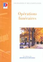 Couverture du livre « Operations funeraires » de  aux éditions Documentation Francaise