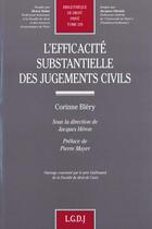 Couverture du livre « L efficacite substantielle des jugements civils » de Blery C. aux éditions Lgdj