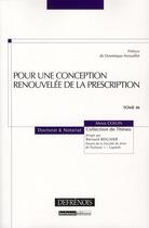 Couverture du livre « Pour une conception renouvelée de la prescription » de Alexis Collin aux éditions Defrenois