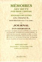 Couverture du livre « Mémoires secrets t.27 ; 13 novembre-31 décembre 1784 » de Louis Petit De Bachaumont aux éditions Paleo